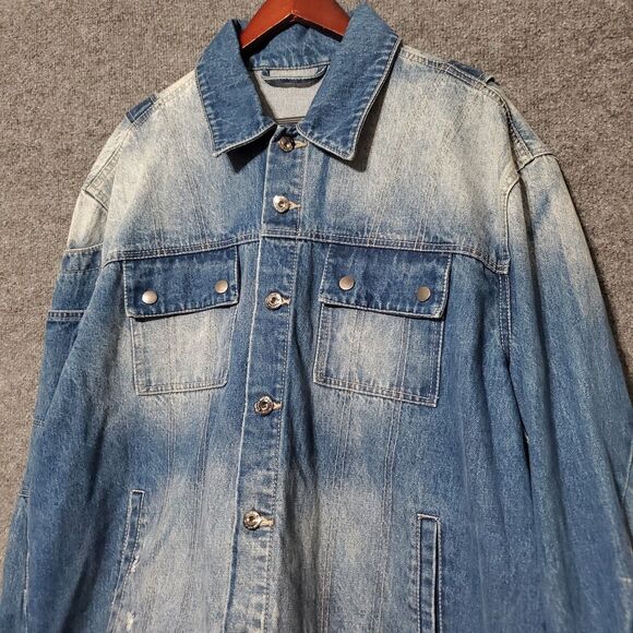 CXC Atelier Jean Jacket Mens L Blue Chore Barn Grunge Overall Style Y2K Retro - Picture 12 of 12